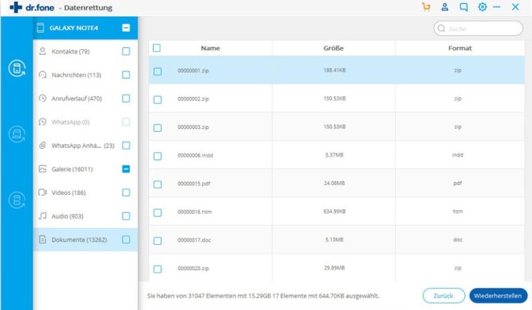 WIEDERHERSTELLUNG ANDROID visual data 5