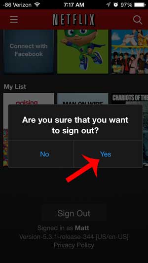 Logout-Of-Netflix-App