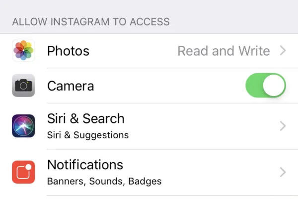 allow instagram access
