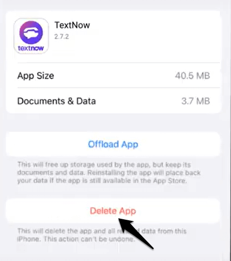Delete-TextNow-app