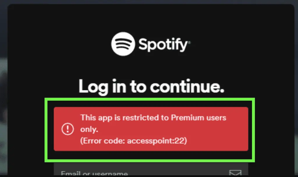 Fixieren "Diese App ist nur Premium-Benutzern vorbehalten" Auf Spotify