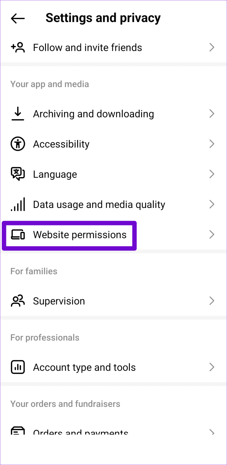 website-permission