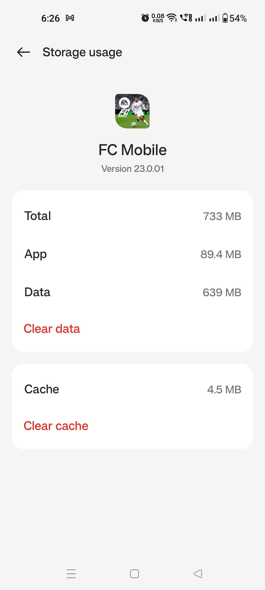 clear cache ea fc mobile